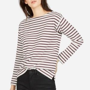 Everlane Gia Striped Long Sleeve Boatneck Top